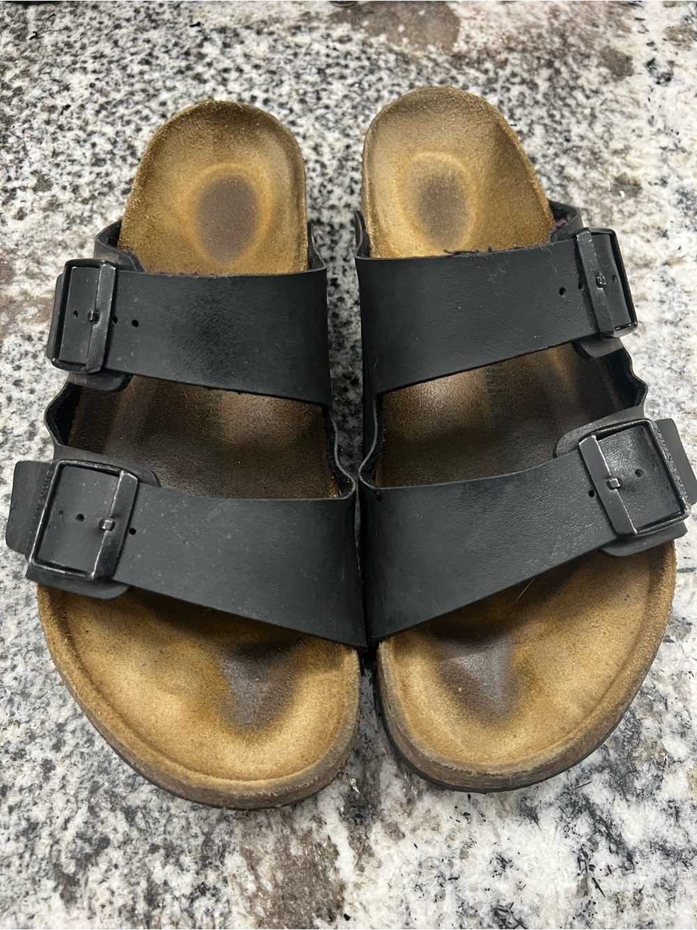Men’s Birkenstock Black Two-Strap Arizona Sandals Size 42 / 9-9.5